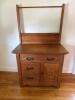 Antique Oak Washstand Dresser with Towel Rack - 2