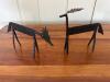 Pair of Hand-Forged Wrought Metal Deer Sculptures
