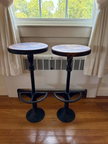 Pair of Vintage Industrial Bar Stools