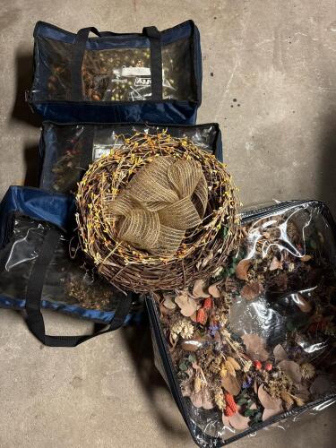 Rustic Dried Floral Wreaths and Botanicals with Storage Bags