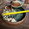 Decorative Tabletop Water Fountain with Stones and Metal Basin - 5