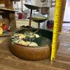 Decorative Tabletop Water Fountain with Stones and Metal Basin - 6