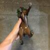 Trio of Gloss Resin Reindeer Figurines with Holly Wreaths - 6