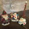 Possible Dreams Crinkle Claus Santa Figurines Lot with Fawn and Metal Reindeer Sleigh - 5