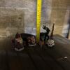 Possible Dreams Crinkle Claus Santa Figurines Lot with Fawn and Metal Reindeer Sleigh - 11
