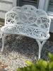 White Ornate Cast Aluminum Outdoor Loveseat Bench