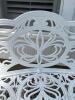 White Ornate Cast Aluminum Outdoor Loveseat Bench - 3