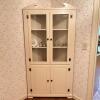 Painted Corner Cabinet with Glass Doors