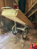 Sturdy Homemade Long Wood Garden Cart with Metal Handles and Wheels