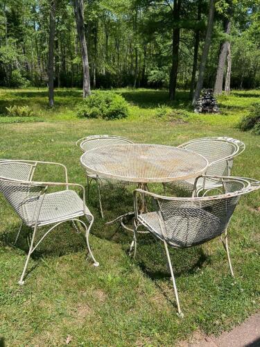 Vintage Wrought Iron Patio Table and Chairs