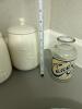 Kitchen Canisters, Franciscan Platter, Fridge Trays and Glass Jar - 9