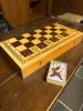 Chess Set with Ornate Pieces and Playing Cards