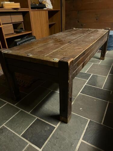 Industrial Style Wood and Metal Coffee Table