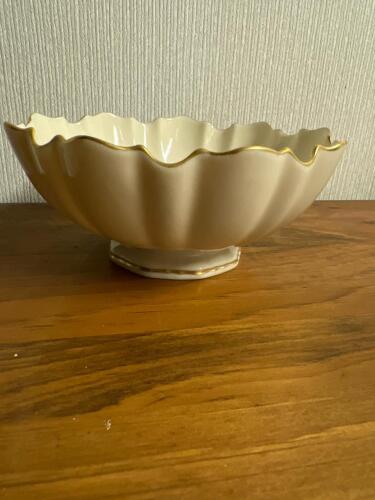 Lenox Porcelain Scalloped Bowl with Gold Trim