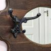 Wall Mirror Coat Rack with Two Hooks - 2