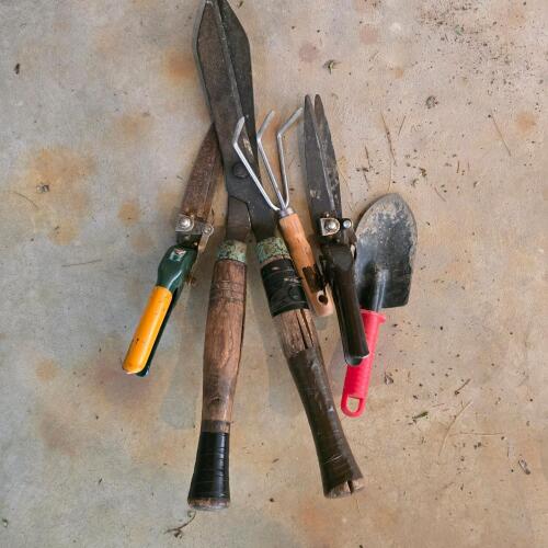 Five Vintage Garden Tools