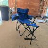The Orthopedic Center Folding Blue Camp Chair with Stool and Carry Bag