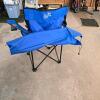The Orthopedic Center Folding Blue Camp Chair with Stool and Carry Bag - 3