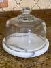 Marble Base Glass Dome Dish