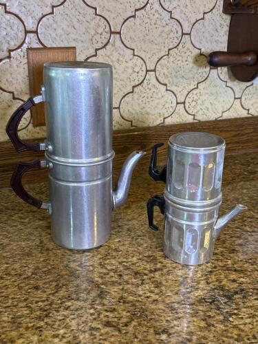 Pair of Italian Aluminum Stovetop Espresso Makers