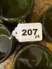 Four Green Glazed Ceramic Soup Bowls - 5