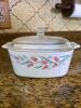 Corning Ware Casserole Tulip Pattern with Two Lids - 2