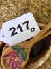 McCoy Brown Drip Spoon Rest with Two Painted Spoons - 6