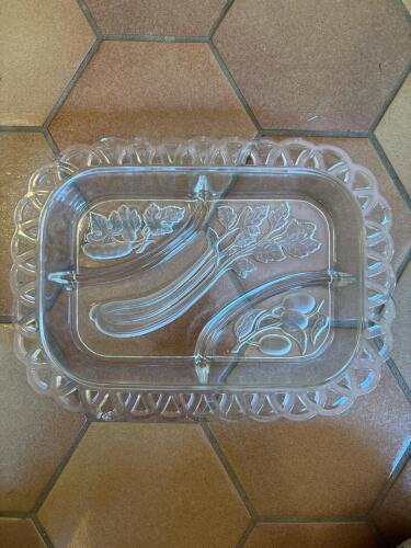 Divided Clear Glass Vegetable Relish Tray