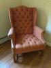 Upholstered Wingback Armchair with Nailhead Trim