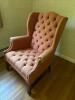 Upholstered Wingback Armchair with Nailhead Trim - 2