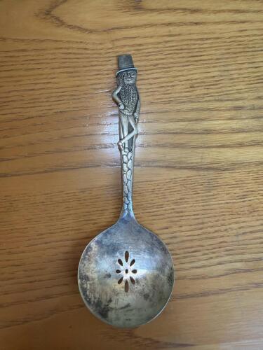 Vintage Carlton Silver Plate Mr. Peanut Slotted Spoon