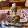 Decorative Metal Ewer with 2 Wooden Florentine Trays - 2