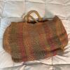 Large Multicolor Woven Bag with Handles