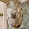 Pair of Floral Ceramic Lamps with Pleated Shades - 2