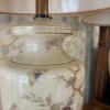 Pair of Floral Ceramic Lamps with Pleated Shades - 5