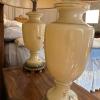Pair of Floral Ceramic Lamps with Pleated Shades - 6