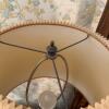 Pair of Floral Ceramic Lamps with Pleated Shades - 8