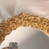 Oval Gold-Toned Floral Mirror with Carved Frame - 3