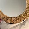Oval Gold-Toned Floral Mirror with Carved Frame - 5