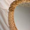 Oval Gold-Toned Floral Mirror with Carved Frame - 9
