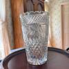 Cut Glass Vase with Floral Motif