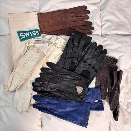 Assorted Vintage Leather and Fabric Gloves