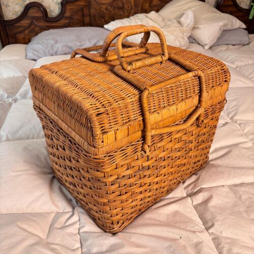 Wicker Picnic Basket with Handles