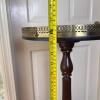 Wood and Metal Tray-Top Pedestal Table - 8