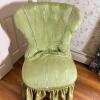 Green Skirted Slipper Chair, Upholstered - 2