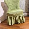 Green Skirted Slipper Chair, Upholstered - 4