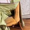 Green Skirted Slipper Chair, Upholstered - 6