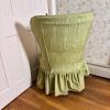 Green Skirted Slipper Chair, Upholstered - 7
