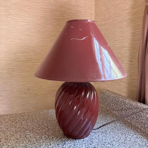 Maroon Swirl Ceramic Table Lamp