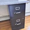Speckled Laminate Office Desk with File Cabinets - 3